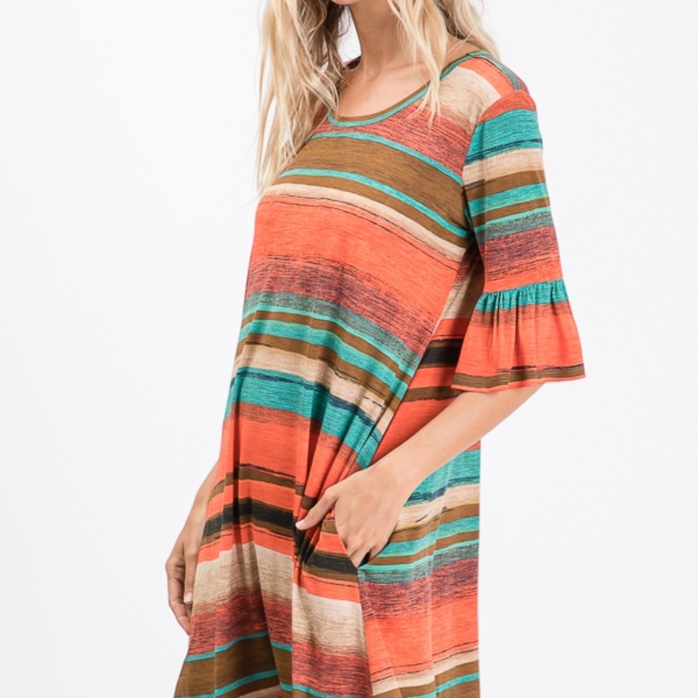 Multi Color Stripe Dress - Picture 3 of 8